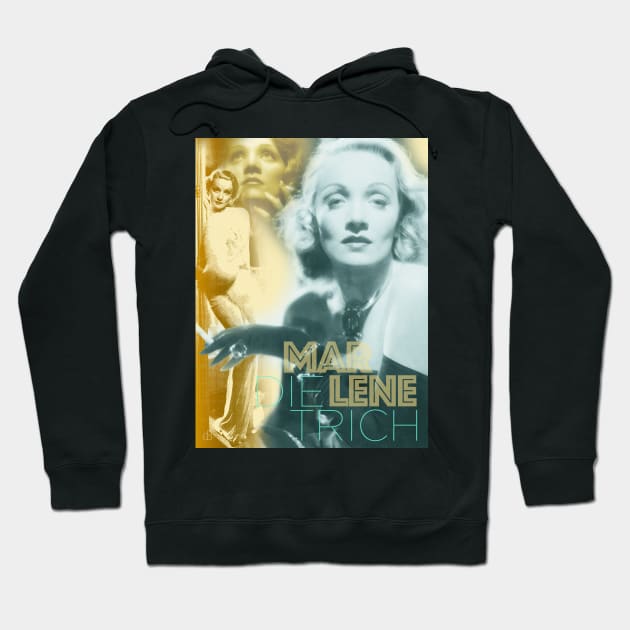 Marlene Dietrich Collage Portrait Hoodie by Dez53